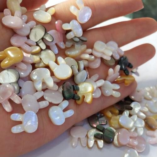 Natural Shell Pendants Rabbit Shaped Shell Beads 10x12mm Loose Beads 5pcs/lot For Baroque jewelry making DIY Accessories