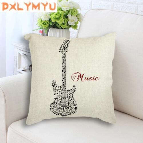 Jazz Music Instrument Minimalist Art Guitar Violin Print Decorative Cushion Cover Throw Pillow Case Sofa Home Decor