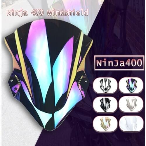 For Kawasaki Ninja 400 2018 2019 Motorcycle Double Bubble Windshield WindScreen Ninja 400 18 19