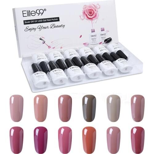 Elite99 10ml Nail Gel Varnish 12 Pieces/lot Semi Permanent Nail Polishes Gel With Gift Box Long Lasting Nail Art Manicure Gel
