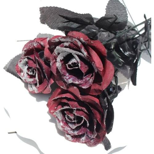 Gothic Style Artificiales Latex Real Bride wedding decor Bouquet Living Room Home Decor Halloween Party Ornament декор для дома