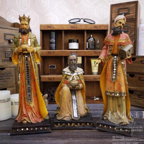 Resin Handicrafts, Modern Home Furnishing, Living Room, Treasures of The King of Sultan Figurine Crafts, Home Decor 3pcs/set