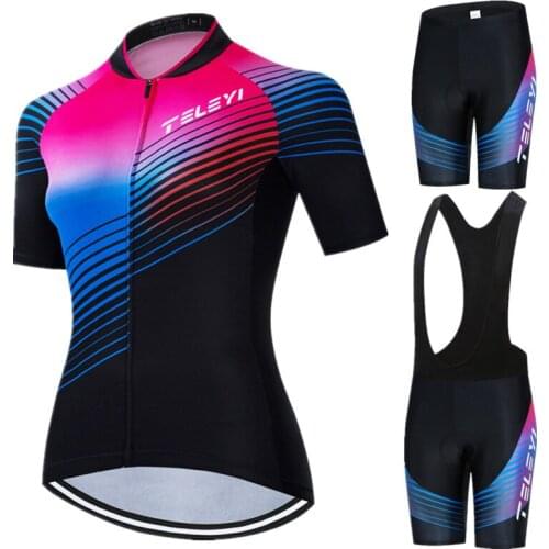 Weimostar Pro Womens Cycling Jersey Set Summer Mountain Bike Clothes Anti-UV Bicycle Clothes Team Racing Cycling Clothing Suit