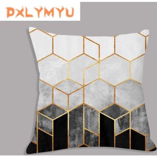 Brief Marble Geometric Sofa Decorative Cushion Cover Short Plush Pillowcase Throw Pillow Case Home Decor Stripe Pillow Covers