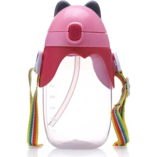 Baby Kid Lovely Zoo Cartoon Animal Straw Cup Water Feeding Bottle Non-toxic BPA-Free Drinking Bottle for Outdoor Kids Children