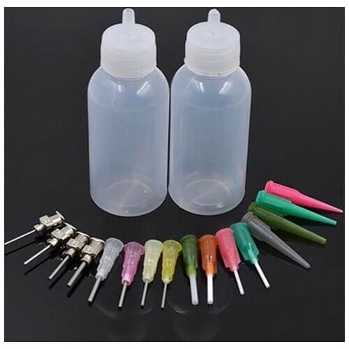Fashion Henna Kit Applicator Bottle Tattoo Body Art Nozzle Drawing Making Tool Set Refillable Bottles 2 pcs 30ml empty bottles