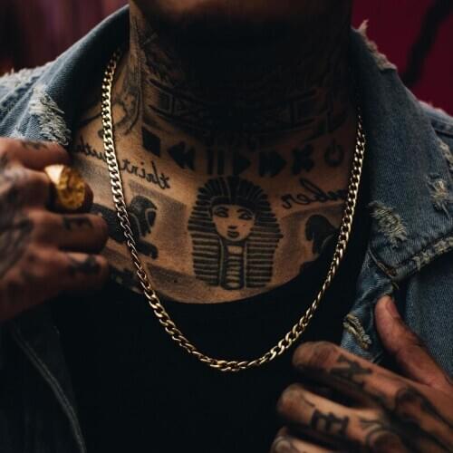 Mens Necklaces Chains Stainless Steel Gold Color Necklace for Women