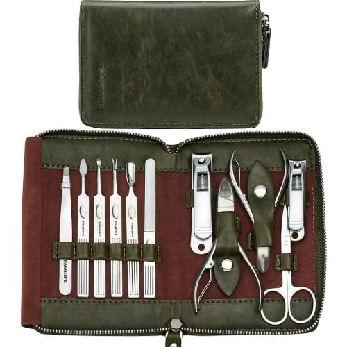 Manicure Set, FAMILIFE Professional Manicure Kit Nail Clippers Set 11 in 1 Stainless Steel Pedicure Tools Grooming Kit