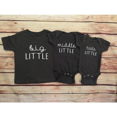 Matching Little Shirt Set Sibling Shirts Big Little Shirt Middle Little Top Little Little Bodysuit Little Shirts or Body Suit