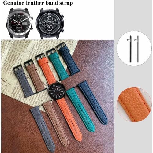 20mm 22mm Fashion Genuine Leather Band Strap For Ticwatch Pro 3 E2 S2 GTX / Ticwatch 2 / Ticwatch E Replacement Wrist strap