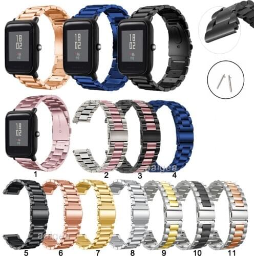 Classic Quick Release Stainless Steel Band Strap For Huami Amazfit Bip Lite S U for GTS 2 GTR 42mm Watchband 20mm 22mm
