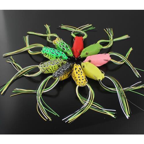 RUKE New Fishing Lure Baits Soft Plastic Lure Killer Frog Fishing Lure frog Shape with Weed Protection Hook 60mm9g