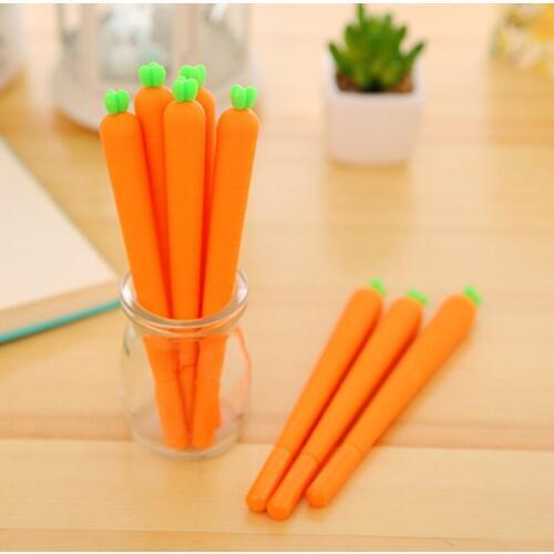 Cute Cartoon Simulation Radish Gel Pen 0.5mm Creative Solid Color Pen Office Student Supplies Black Water Pen Stationery