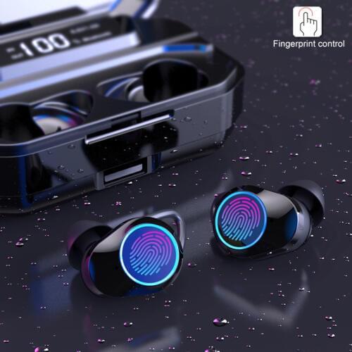 G02 TWS 5.0 Bluetooth Stereo Earphone Wireless Earphones Waterproof Earphones 3300mAh LED Smart Power Bank Case r20