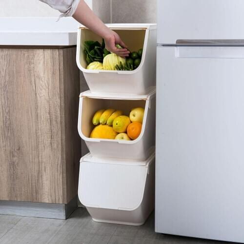 1pc Clothes Storage Box Clothing Storage Bins with Lid Snacks Sundries Organizer Flip Type Plastic Container Kitchen Organizer