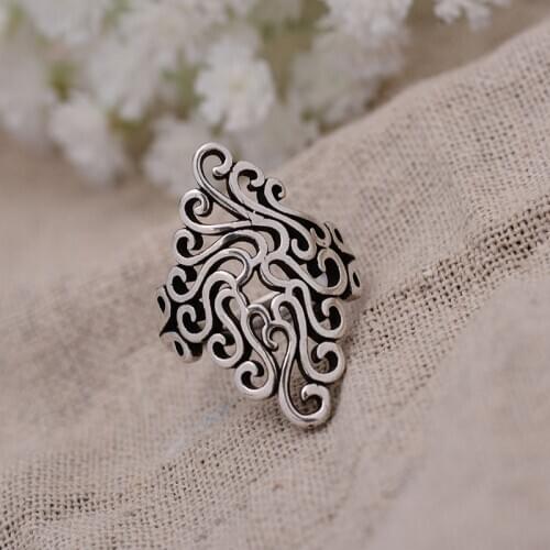 High Quality Retro Flower 100% 925 Sterling Silver Lady Ring Original Jewelry For Women New Year Gift Drop Shipping