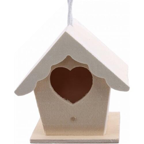 1pc Wooden Garden Bird Cage Home Balcony Decoration Birdhouse Bird Cage Parrot Wall Mounted Hanging Diy Craft Bird House Gaiola