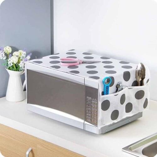1PC Waterproof Grease Proofing Storage Bag Microwave Cover Double Pockets Dust Covers Kitchen Accessories Microwave Oven Hood
