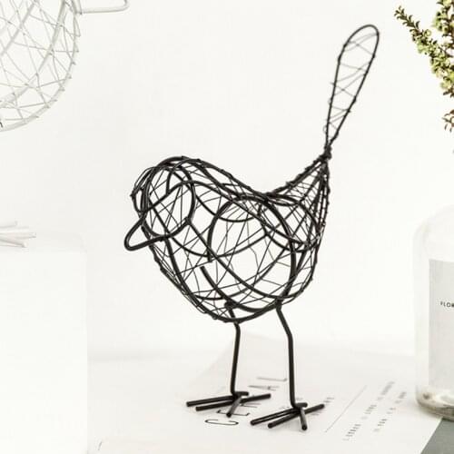2 Pcs Metal Garden Wall Art Decoration Wrought Iron Bird Craft Wire Bird Animal Model Home Garden Decor Outdoor Wall Sculpture
