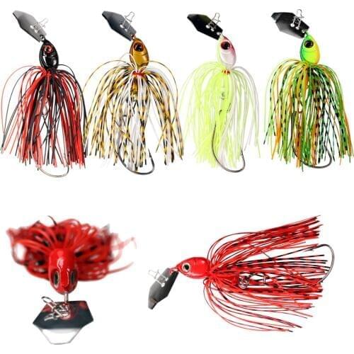 3pcs/lot Fishing Bass bait 11.5cm 18g 3D Eyes Fishing Jig Bass Lures Rubber Skirt Spinner Buzzbait Lure