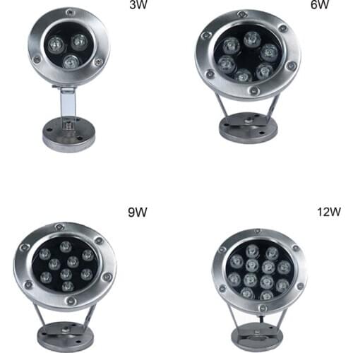 3W/6W/9W/12W Stainless Steel LED Fountain Light Waterproof Underwater Lamp