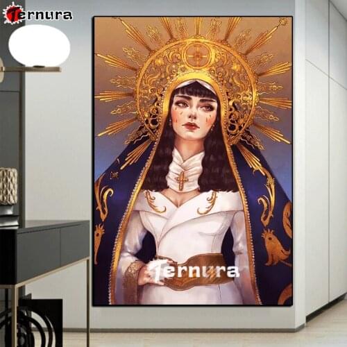 Diy diamond mosaic Fantasy woman religious style 5D Diamond Painting Full Square round Drill Rhinestones Handicraft Home Decor