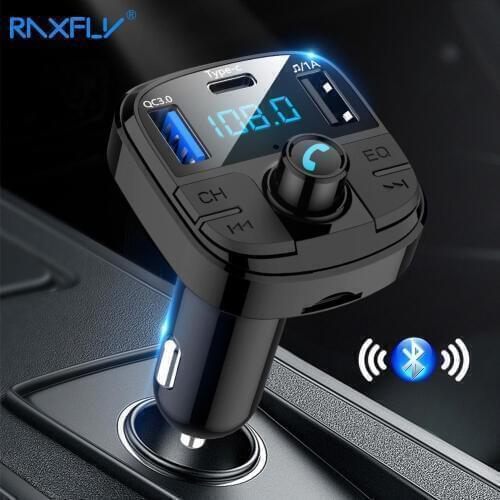 RAXFLY Quick Charge 3.0 Bluetooth Car Charger Fast USB Phone Charger Fm Transmitter Charging For Phone in Car Auto Cargador USB
