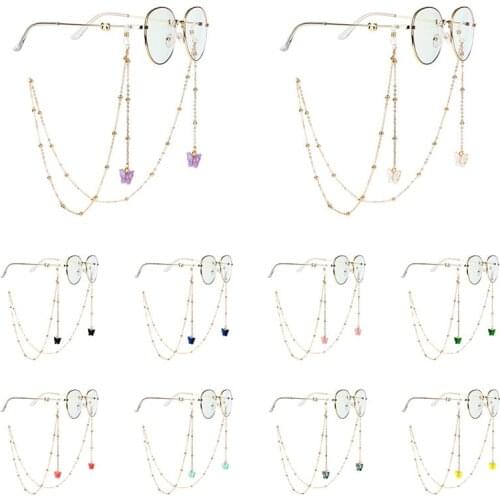Free Shipping Butterfly Glasses Chain Women Men Eyeglass Cord Sunglasses Cord Retainer Holder Eyewear Lanyard Neck Strap Rope