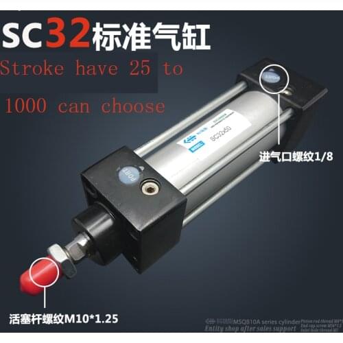 Free shipping SC32*(25-100) 40mm Bore Stroke have 25 to1000 can choose SC Series Single Rod Standard Pneumatic Air CylinderSC32
