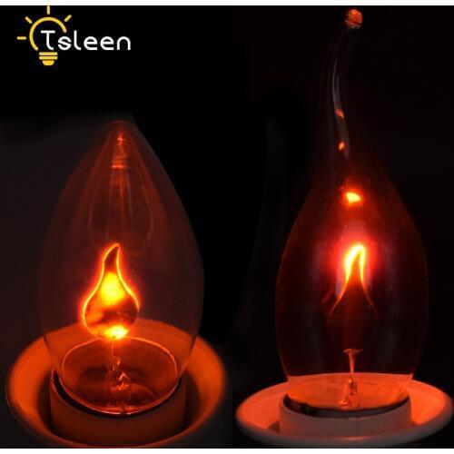 C35 Dynamic E27 E14 220V-240V LED lamp Flame Effect Fire Light Bulbs 3W Flickering Emulation flame Lights Vintage Edison Bulb