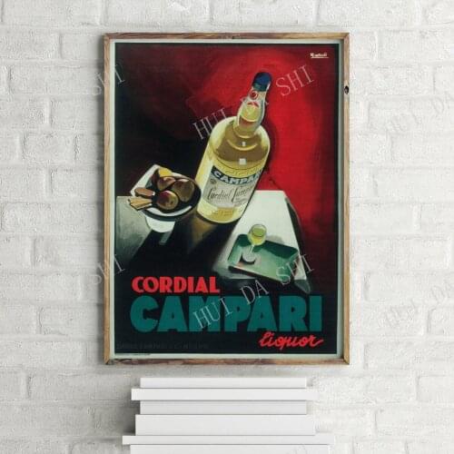 Cordial Campari Liquor Vintage Alcohol Advertisement Poster, Retro Wall Art Print