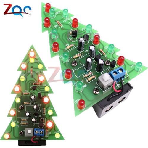 Diy Kit Electronic PCB Board Module Christmas Tree LED Circuit Red Green Flash Light Electronic Suit