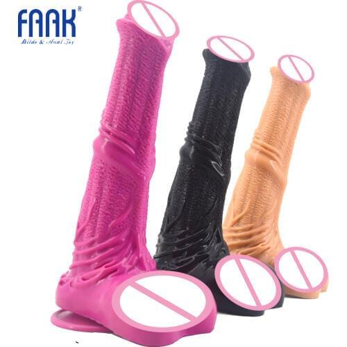 FAAK huge animal dildo horse penis with suction cup soft silicone sex toys for women masturbator anal massage man big butt plug