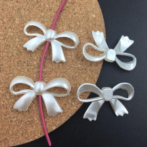 27*17mm 200pcs Ivory Color Imitation ABS Bowknot shape pearl For Scrapbook Jewelry Accessories DIY Handwork sewing Beads