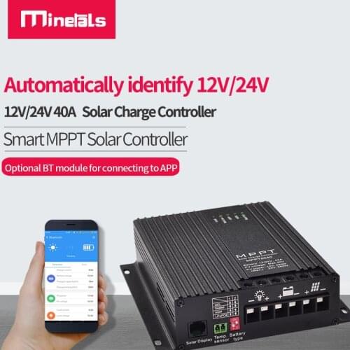 40A MPPT Solar Charge Controller 12V 24V Auto Solar Panel Regulator For Lithium Battery Motor Homes For Bluetooth