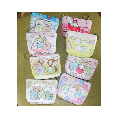 LISM Sumikko Gurashi Style Anime PU Coin Purse Cartoon Change Bags Coins Wallet Card Key Storage Birthday Gifts