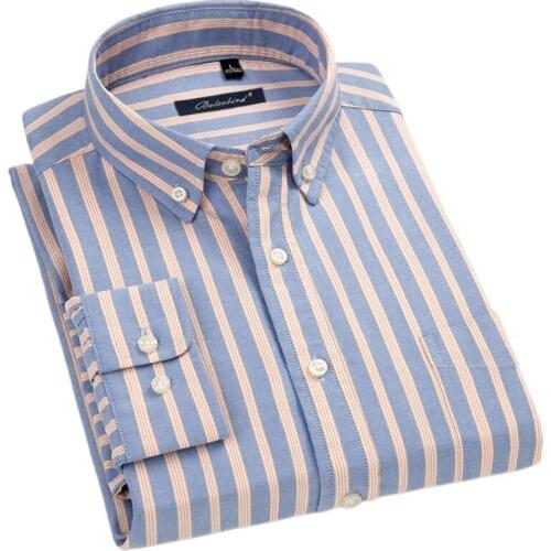 Mens Business Dress Shirts Male Formal Button-Down Collar Shirt Fashion Style Spring&Autumn Mens Casual Shirt/S-8XL