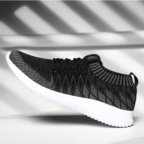 Mens Breathable Running Shoes Casual Fashion Outdoor Mens Sports Shoes Light Socks Large Size Mens Jogging Sneakers NanX417