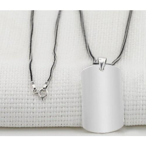 925 Sterling Silver Men Necklace with Soldiers Tag Vintage Fasion Trendy Men Accessories Men Jewelry Gift Made in Turkey