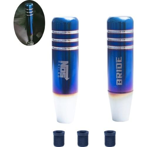 NOS BRIDE Burnt Blue Style 13cm Aluminum Gear Shift Knob Shifter Lever Head for Universal Car