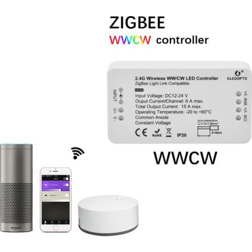 New ZIGBEE Led Strip WW CW Controller 12V 24V Lightify Tradfri Compatible 5050 3528 String Controller Zll Mobile On Off Switch