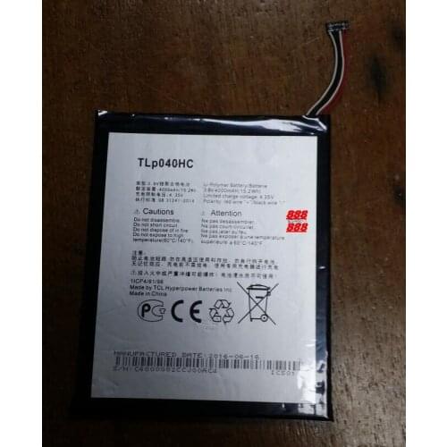 New 4000mAh TLp040HC Battery For Alcatel One Touch TLp040HC Mobile Phone Batteries With Tools