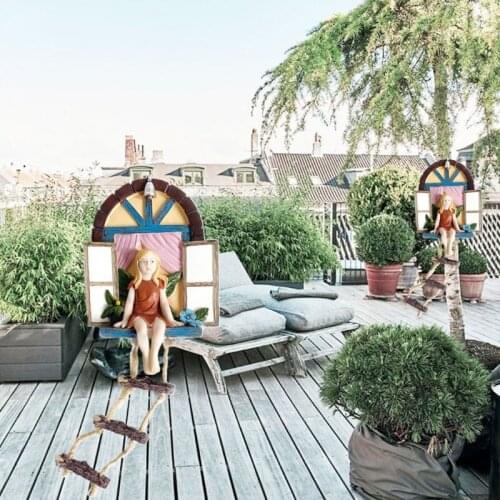 Window Fairy Statue Tree Ornaments Pendant Outdoor Garden Cute Cartoon Sculpture Home Crafts