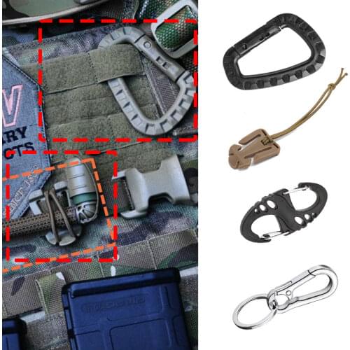 Molle Strap Belt Clip Camp Tactical Backpack Kit Welded D Ring Attach Clasp Webbing Travel Kit Bushcraft Strap Hang Buckle Rings