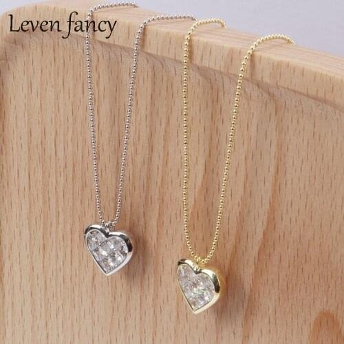 Light Luxury 925 Sterling Silver Love Zircon Clavicle Chain Flash Heart Pendant Necklace for Wife Girlfriend Engagement Jewelry