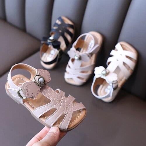 Girls Sandals 2021 Summer New Korean Version of Childrens Butterfly-knot Princess Shoes Non-slip Soft Bottom Baby Toddler Shoes