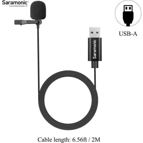 Saramonic SR-ULM10 / ULM10L USB Lavalier Micrphone for PC&MAC, 2M/6M USB-A Laptop Desktop Computer Lapel Microphone