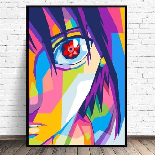 Sasuke Sharingan Eye Canvas Painting Wall Anime Art Pictures Prints Home Decor Wall Poster Decoration For Living Room