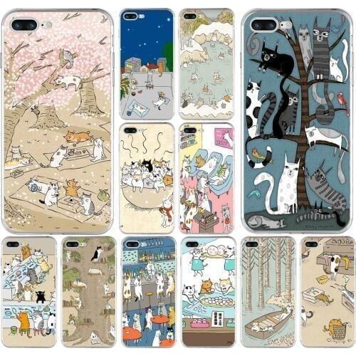 166H Cat Drink Soft TPU Silicone Cover Case For Apple iPhone 6 6s 7 8 plus Case