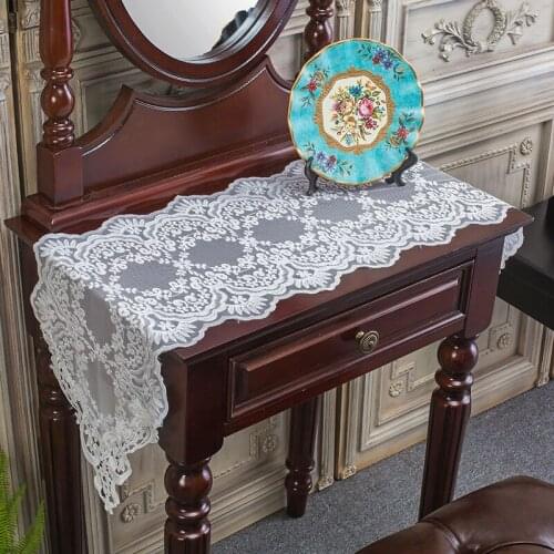 Dressing table cloth European style lace table runner dustproof TV cabinet cover towel dressing table Korean dust cover